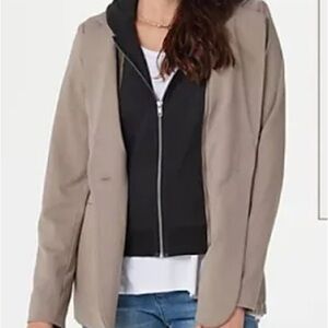Women's Navy and offwhite hoodie Jacket